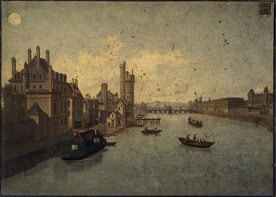 Hotel de Conti, Tour de Nesle, Louvre, seen from Pont-Neuf, present-day 1st and 6th arrondissements (circa 1885 -1895) by Léon Rolla