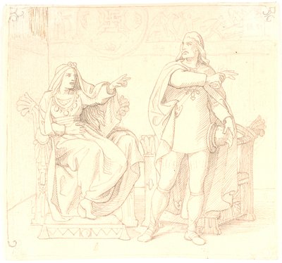 Olaf Tryggvesen and Sigrid Storraade by Lorenz Frølich