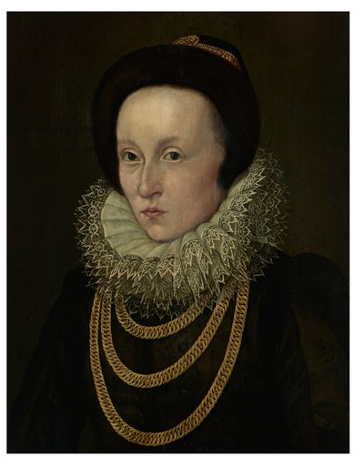 Portrait of a Woman, Bust-Length, with a Lace Ruff and Gold Chains by Lorenz Strauch