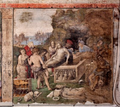 Life of St. Cecile: Burial of St Valerian and St Tiburtius by Lorenzo Costa