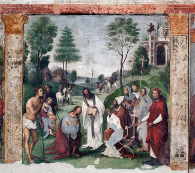 Life of St. Cecile: Urban I invites Valerian to convert by Lorenzo Costa