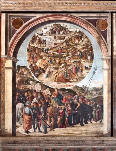 Triumph of Fame, episodes of the Old Testament, scenes of martyrs by Lorenzo Costa