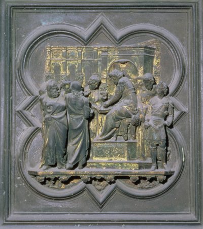 Pontius Pilate Washing His Hands before Christ, Sixteenth Panel of the North Doors of the Baptistery of San Giovanni by Lorenzo Ghiberti