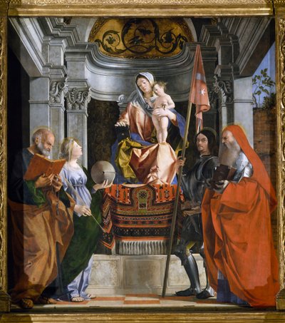 Madonna with Child and Saints (detail) by Lorenzo Lotto
