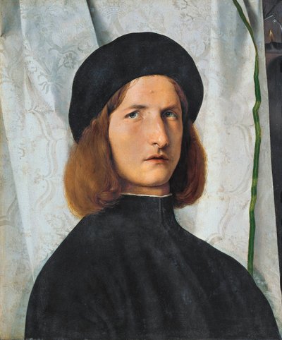 Portrait of Young Man with Lamp, 1508 by Lorenzo Lotto