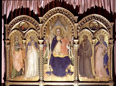 Madonna and Child Enthroned with SS. Lucy, John Gualberto, Benedict and Catherine by Lorenzo Monaco