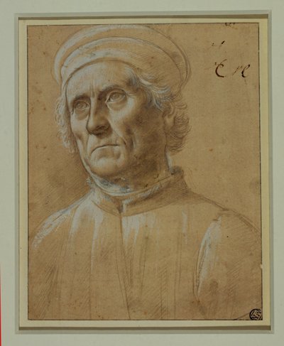 Bust of an Old Man with Round Cap by Lorenzo di Credi