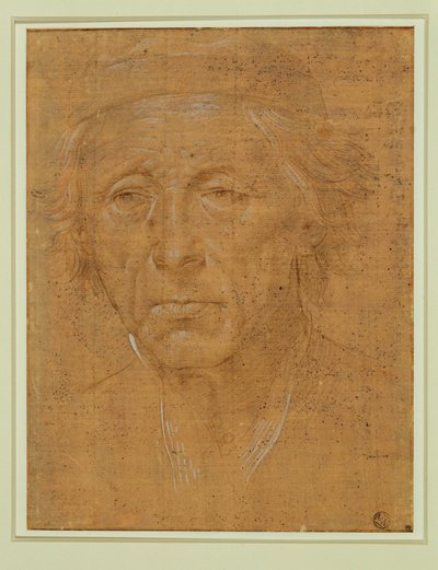 Portrait of an Old Man with Cap by Lorenzo di Credi