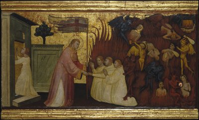 Saint Lawrence Liberates Souls from Purgatory. Scenes from the Life of Saint Lawrence, predella, ca 1412 by Lorenzo di Niccolò