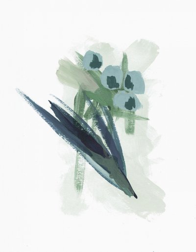Abstract Blue Blooms by Lori Ann Folz