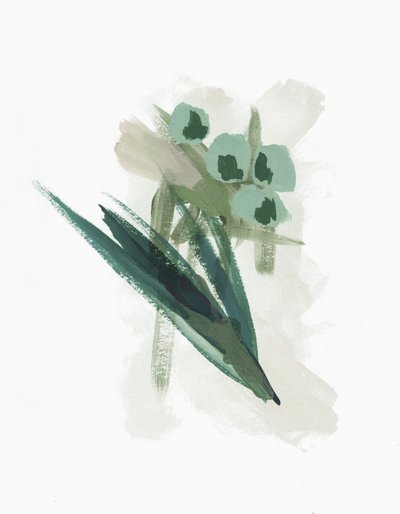 Abstract Green Flowers by Lori Ann Folz