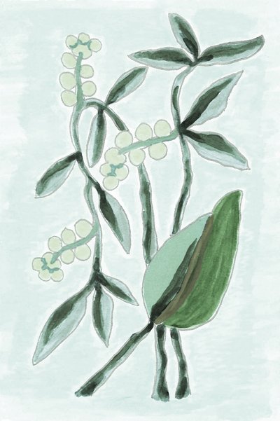 Green Botanical Watercolor by Lori Ann Folz