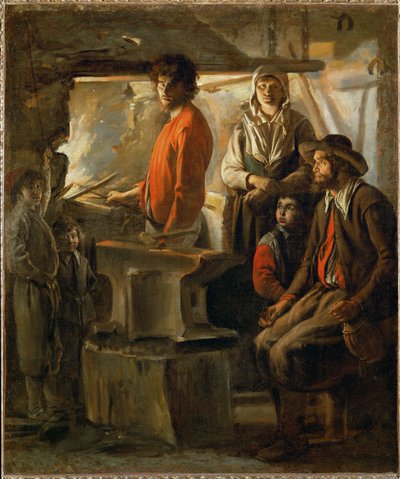 The Forge by Louis (attr. to) Le Nain
