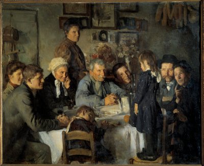 The Golden Wedding Family Meal of Peasants by Louis Adolphe Dechenaud