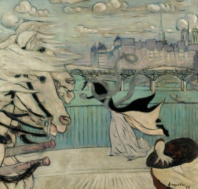 The Gust of Wind on the Seine Bridge by Louis Anquetin