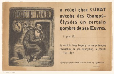 Invitation to an Exhibition of Paintings by Louis Anquetin by Louis Anquetin