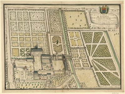 Abbaye de Bourgueil, General Plan by Louis Boudan