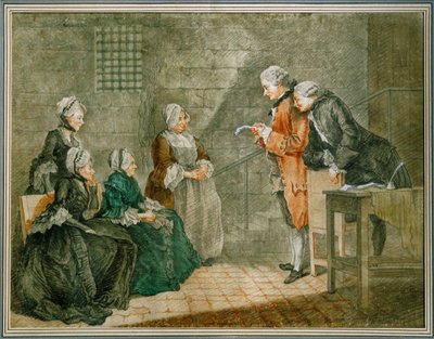 The Unfortunate Calas Family - Widow and Children Calas Listen in the Conciergerie-Prison to the Annulment of the Sentence Against the Father by Louis Carrogis
