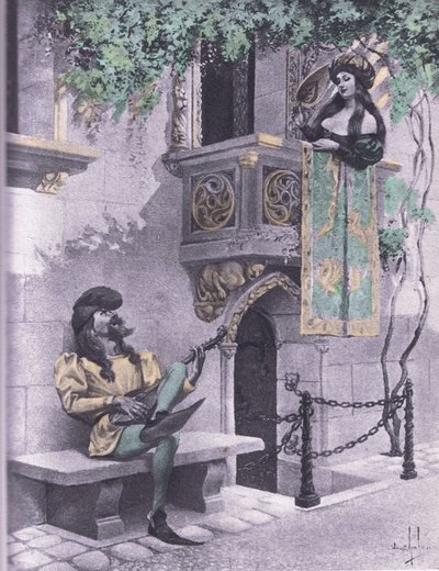 The foolish lover, illustration from Decameron of Boccaccio published by Navarre Society 1930