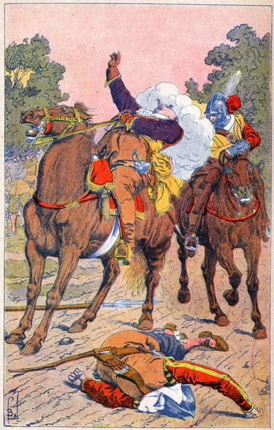 Death of Gustavus Adolphus of Sweden by Louis Charles Bombled
