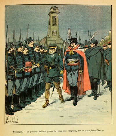 In Besancon, General Rolland reviews the 