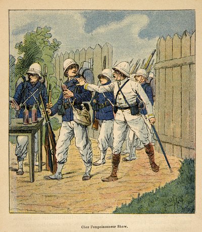 French Troops at the Poisoner Shaw in 1884 by Louis Charles Bombled