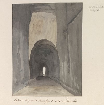 Entrance of Crypta Neapolitana (or Grotta di Posillipo) on the Coast of Pozzuoli by Louis Ducros