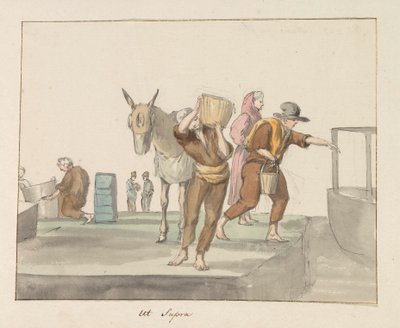 Costumes of Gozo Island (Voyage en Italie, en Sicile et à Malte - 1778) by Louis Ducros