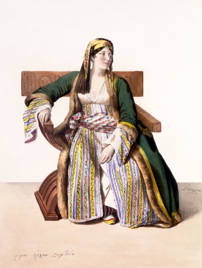 A Greek Woman of Livery - Plate XVI (engraved by Lemercier from 