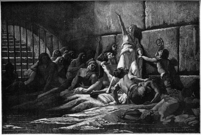 Engraving depicting Velleda, prophetess of the saplings, from a painting by Edouard Fournier in 1887 by Louis Edouard Paul Fournier