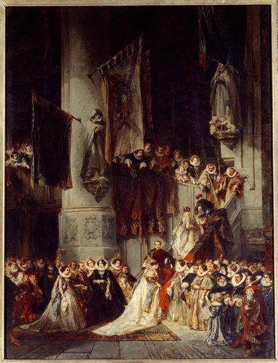 A Ceremony in the Church of Delft by Louis Eugene Gabriel Isabey