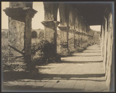 [Arched Mission Hallway] by Louis Fleckenstein