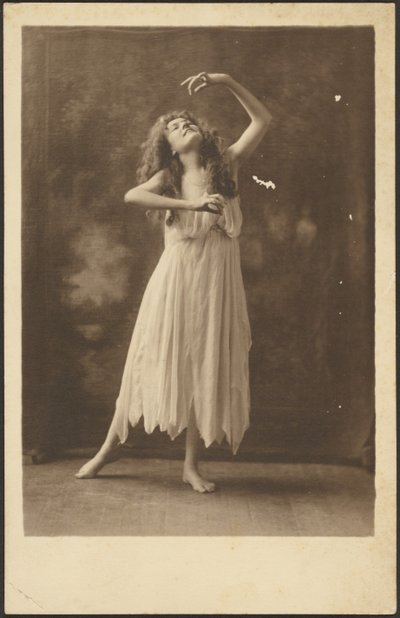 Female Dancer Before Tapestry by Louis Fleckenstein