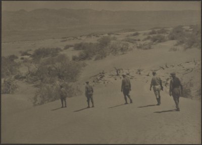 Five Men Walking in Desert by Louis Fleckenstein