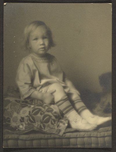 Little Girl on Cushion by Louis Fleckenstein