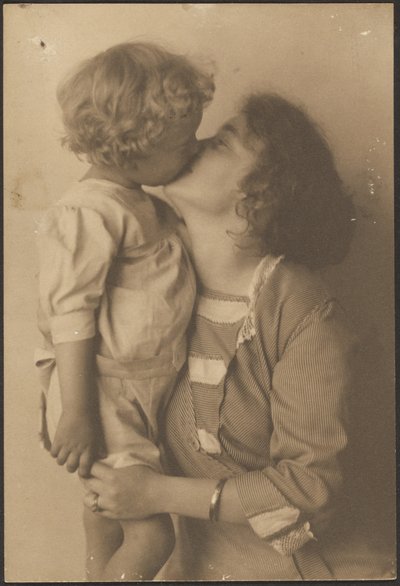 Mother and Child Kissing by Louis Fleckenstein