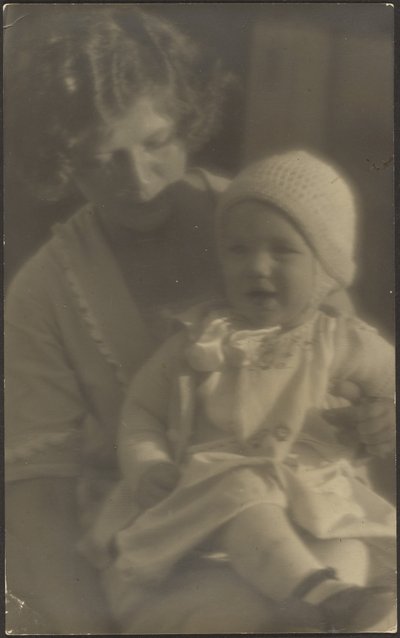Portrait of Mother Holding Baby in Lap by Louis Fleckenstein