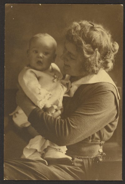 Portrait of Mother Smiling at Child by Louis Fleckenstein