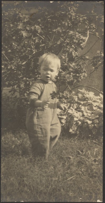 Portrait of a Child in Garden by Louis Fleckenstein