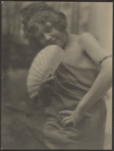 Portrait of a Girl with Fan by Louis Fleckenstein