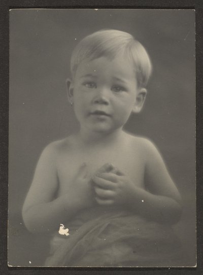 Portrait of a Little Boy in Draped Cloth by Louis Fleckenstein