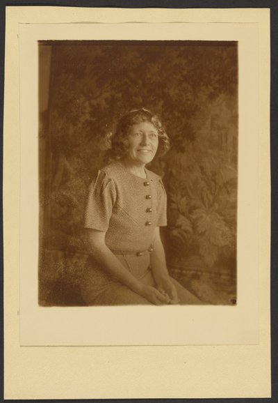 Portrait of a Woman Seated Before Tapestry by Louis Fleckenstein