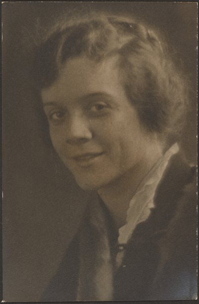 Portrait of a Woman Wearing Fur Trim by Louis Fleckenstein