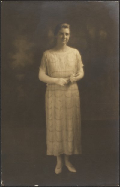 Portrait of a Woman in Elbow Gloves by Louis Fleckenstein