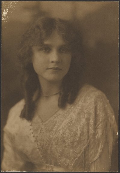 Portrait of a Woman with Beaded Fringe Dress by Louis Fleckenstein