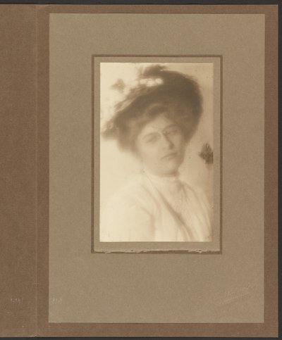 Portrait of a Woman with Floral Hat by Louis Fleckenstein