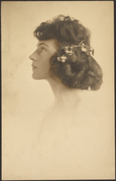 Portrait of a Woman with Flower Wreath by Louis Fleckenstein