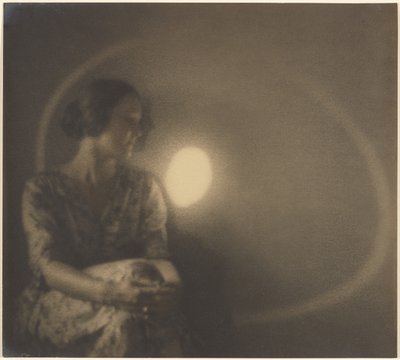 Portrait of a Woman with Light Flash and Ring by Louis Fleckenstein