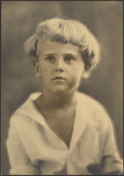 Portrait of a Young Boy in White Shirt by Louis Fleckenstein