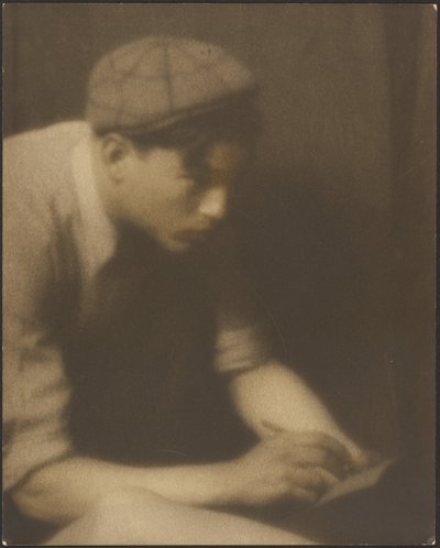Portrait of a Young Man Writing a Note by Louis Fleckenstein